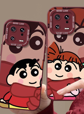 红色围脖适用红米k80手机壳小米15pro情侣14小新卡通12s秋冬13男k70ek60k50k40k90女civi4套11ultra/note17/9