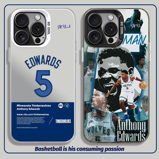 xr磨砂17彩银防摔max 爱德华兹手机壳nba适用苹果15promax森林狼iphone14plus华子13Pro球星12mini周边11新款