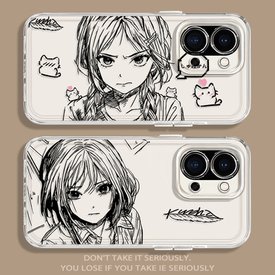 Kuroha欲语线稿动漫二次元手机壳