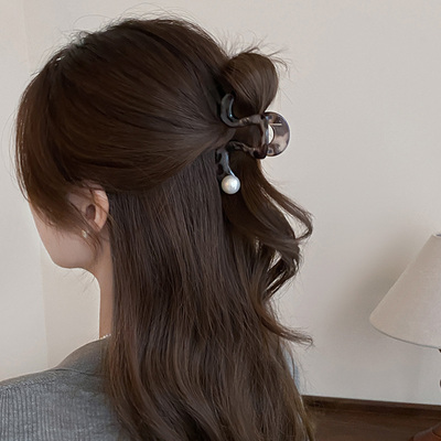 复古气质小众设计几何珍珠发夹