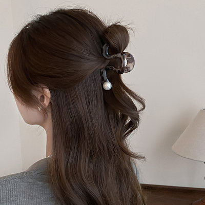 复古气质小众设计几何珍珠发夹