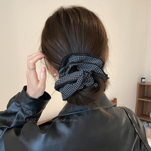 韩系大肠发圈女2025新款慵懒风头饰高级感丸子头花低马尾头绳发饰