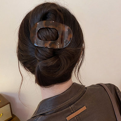 韩版高级感玳瑁色盘发抓夹