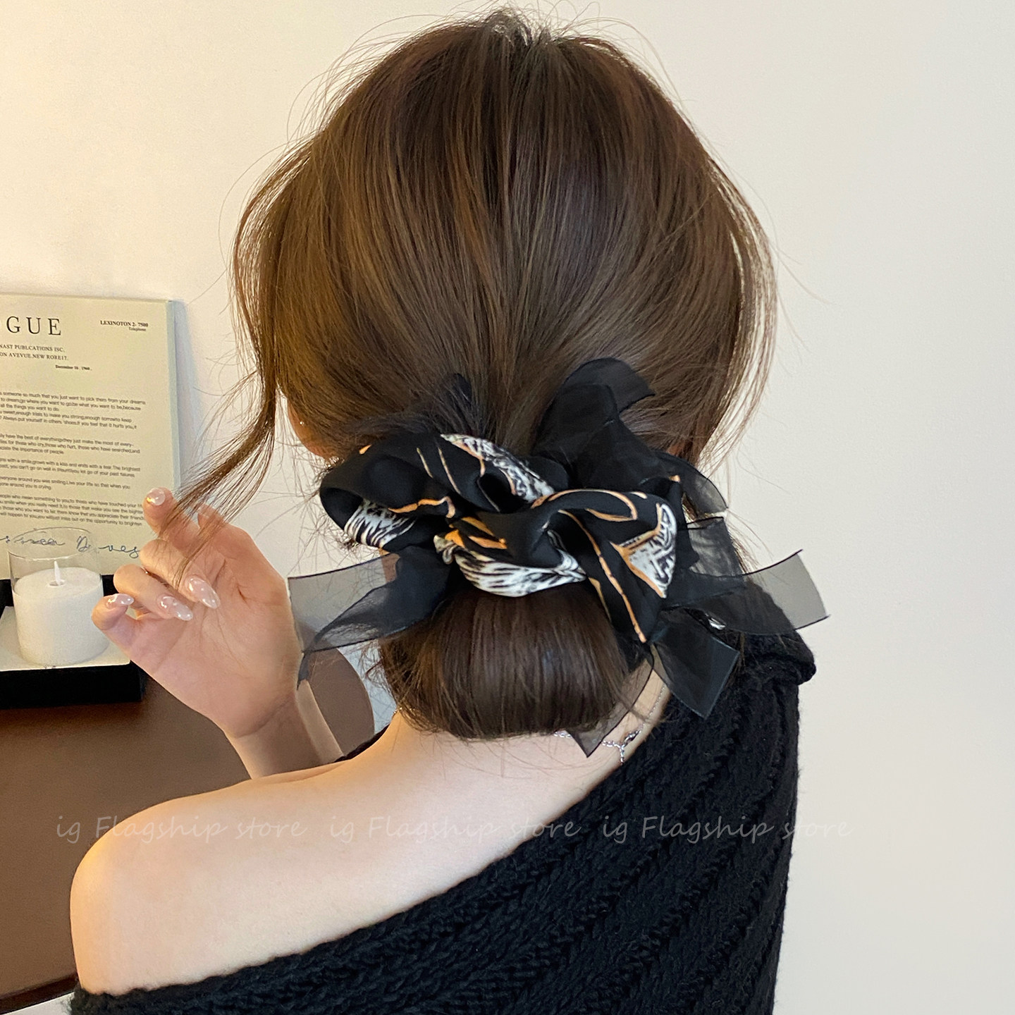 法式气质网纱飘带大肠发圈女2026新款扎头发低马尾洋气头绳皮筋,饰品/流行首饰/时尚饰品新,发饰,淘宝优惠券,粉丝福利购,淘宝优惠卷