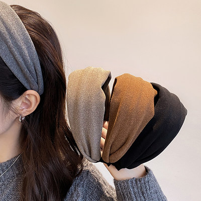 2024新款高级感宽边绒面发箍