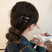 韩国醋酸简约发夹女柳叶一字夹发卡侧边夹子头饰时尚 碎发精致发饰