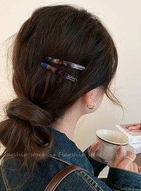 韩国醋酸简约发夹女柳叶一字夹发卡侧边夹子头饰时尚碎发精致发饰