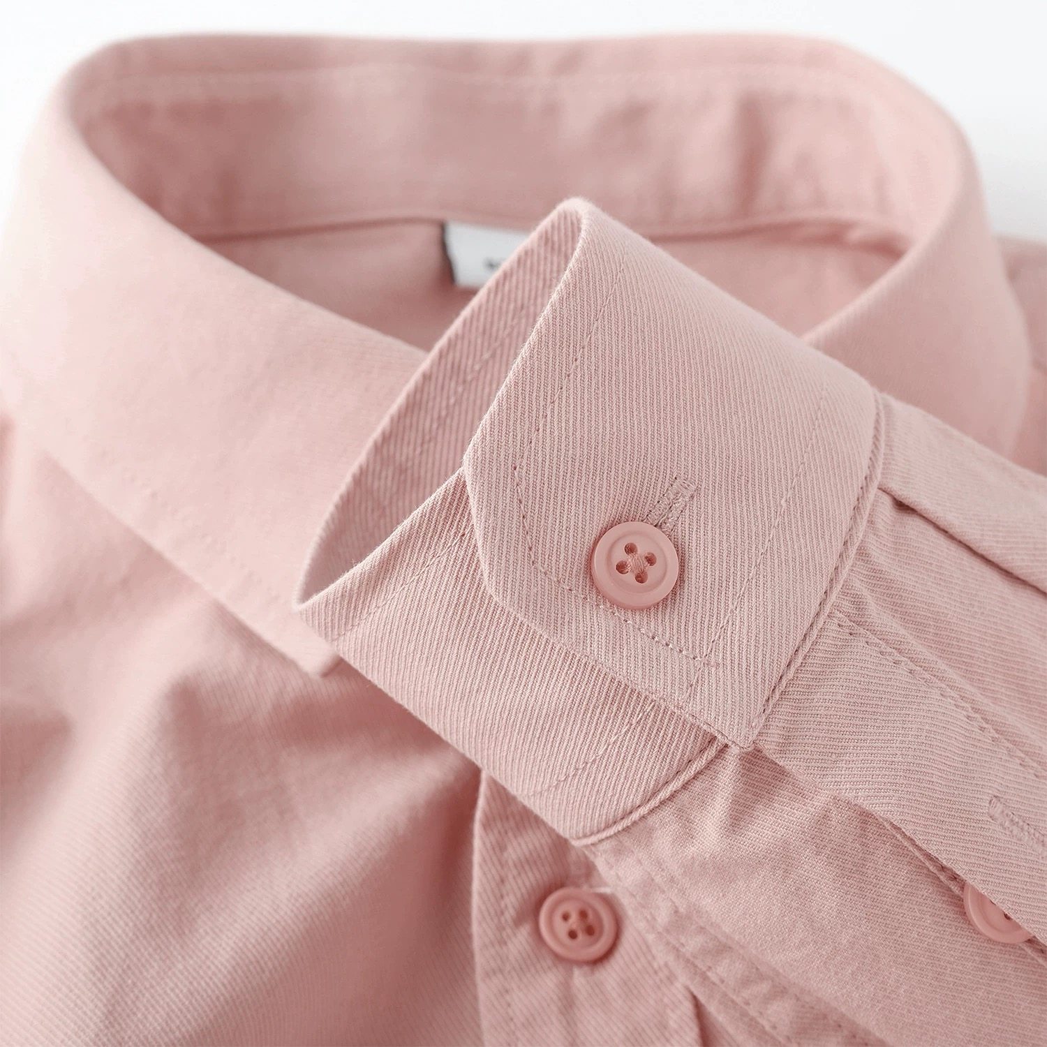 温柔气质粉！简约重磅长袖衬衫男女同款通勤休闲纯色外套开衫衬衣,男装,衬衫,淘宝优惠券,粉丝福利购,淘宝优惠卷