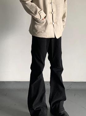 美式复古vibe解构分割微喇工装休闲裤男女宽松显瘦cleanfit直筒裤