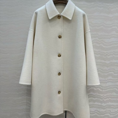 翻领单排扣手工羊绒羊毛外套