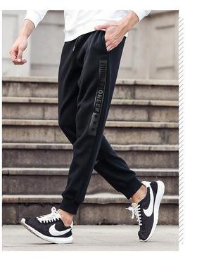 秋冬上新！tuo路男装秋冬加绒男式运动裤PU印花束脚休闲加绒卫裤