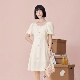 清 方领赫本风显瘦修身 夏款 XL码 H兔女士法式 短袖 连衣裙