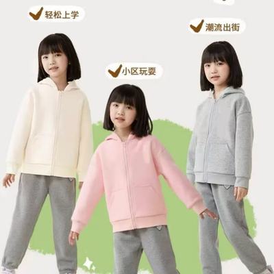 秋上新！110-170码ZWS儿童外套春秋连帽拉链衫外套帽衫