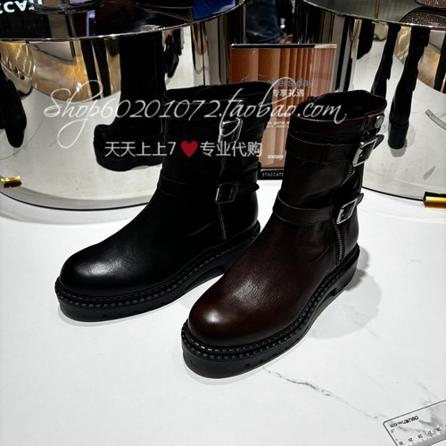 思加图2025冬女靴工装机车时装靴