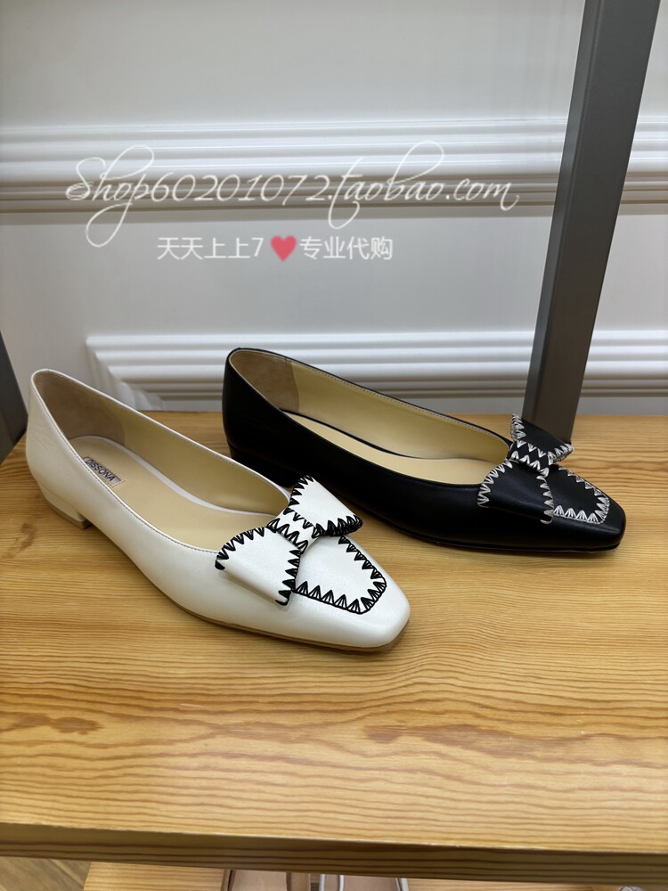 dissona迪桑娜2024春季女鞋浅口方头蝴蝶结平底单鞋177471 177460