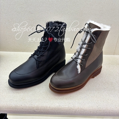 雅氏2025冬季女靴马丁靴毛靴