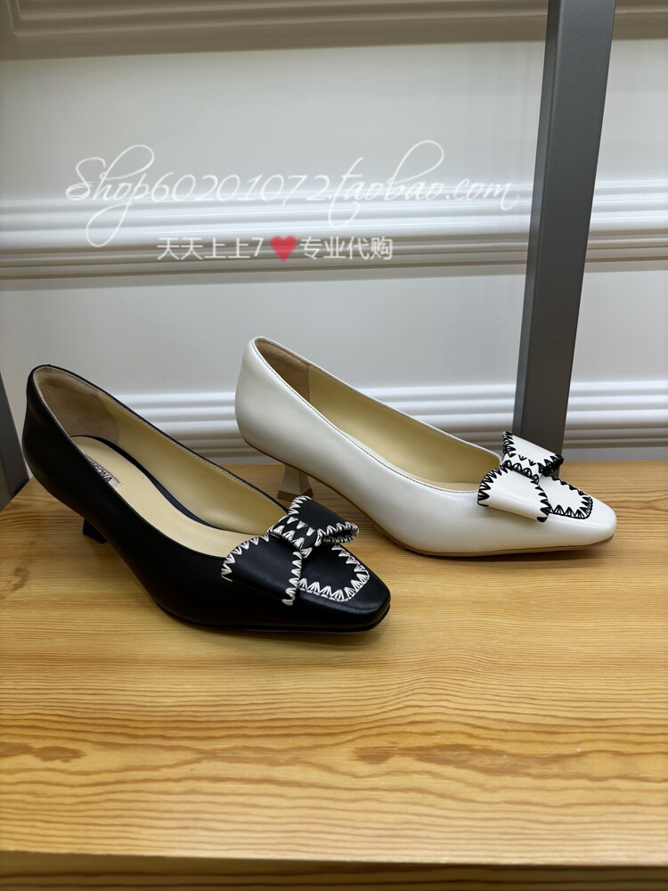 dissona迪桑娜2024春季女鞋浅口方头蝴蝶结猫跟单鞋473271 473260