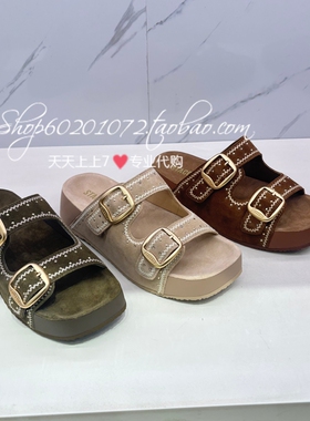 Staccato思加图2026夏季女鞋假日勃肯鞋凉拖鞋一字拖女拖鞋 EF612