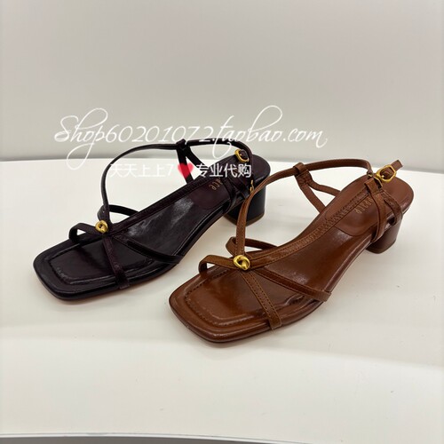 真美诗2026夏季专V口一字带凉鞋