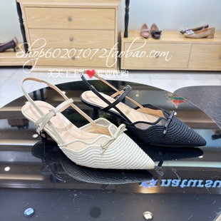 natursun娜冉2026夏季女鞋尖头凉鞋一字带后空浅口单鞋 N26252581