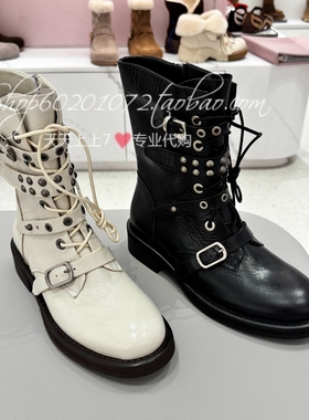 Joy&Peace真美诗2025秋冬款朋克风时装靴机车靴马丁靴女短靴Z238P