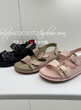 真美诗2026夏季女鞋专柜正品精致水钻休闲厚底勃肯鞋凉鞋女 R2311