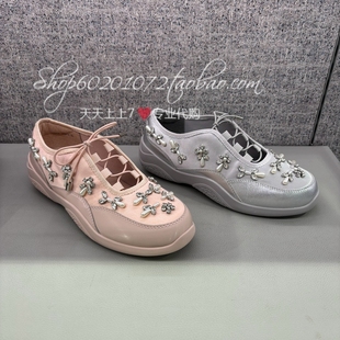 JoyPeace真美诗2024秋季女鞋闪耀水钻厚底芭蕾鞋休闲鞋单鞋 23226