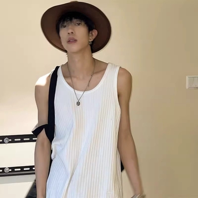 高级感螺纹背心男夏季韩版潮流