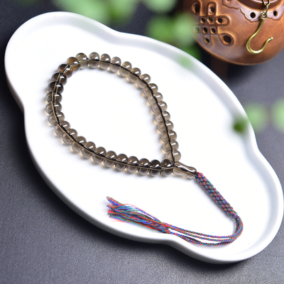 泰斯比哈礼拜赞珠33颗天然茶水晶手持串民族Muslim礼拜念珠