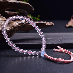 天然粉水晶33颗泰斯比哈礼拜赞珠民族Muslim礼拜念珠手串手链