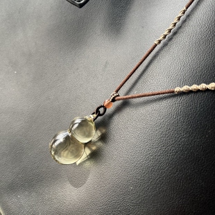 天然巴西黄水晶精美葫芦吊坠饰品项链本命年纳福平安福禄挂件礼物