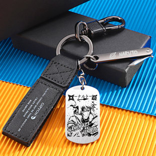 火影钥匙扣忍者鸣人雏田卡卡西钛钢挂件男女汽车钥匙腰挂钥匙圈扣