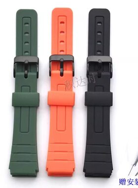 适配卡西欧电子表F-91W/F-84/F94/F-105树脂橡胶手表带凸口18MM