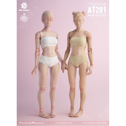 现货WorldBox 1/6兵人女素体关节可动 标准版 AT201 肥腿版AT202