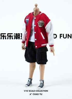 1/12衣服romankey8分小雷体棒球服中裤马甲6寸可动人偶shf布衣