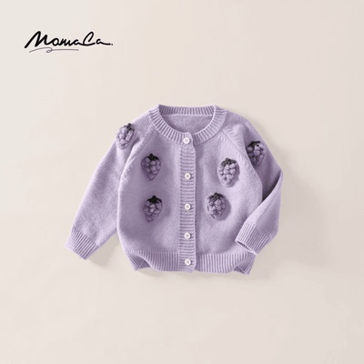 女童新款春秋装儿童绣花毛衣外套宝宝秋季洋气婴儿上衣针织衫外套