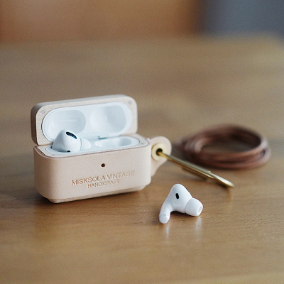 MISKSOLA新款airpod pro3复古手工二三代airpods pro2耳机壳保护套植鞣皮实木头层牛皮手工制作