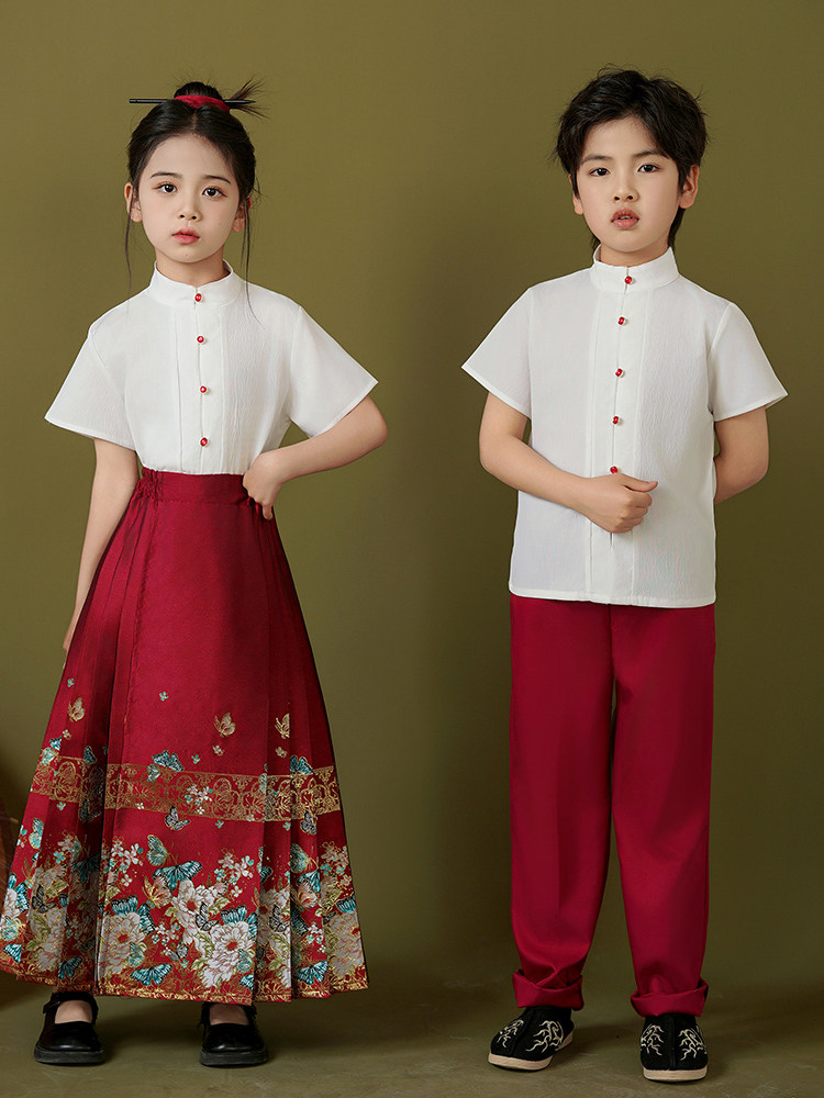 儿童中国风合唱团演出服男女童国儿童演出服