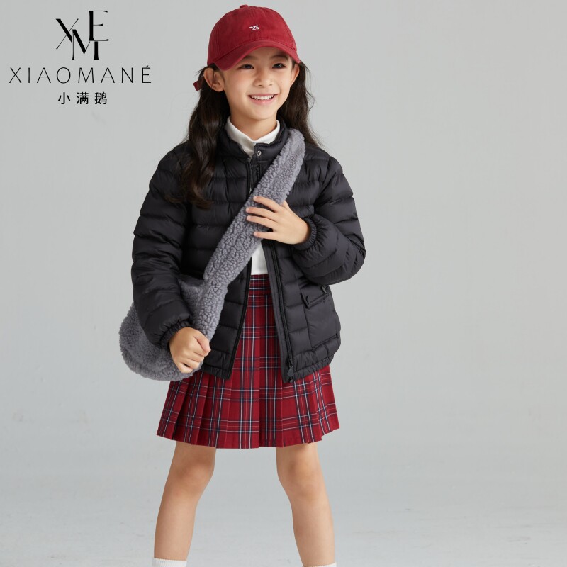 2025冬季儿童轻薄羽绒服女宝宝男童装短款立领外套95白鸭绒反季新