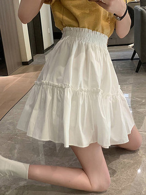 秋季白色小个子a字夏天半身裙