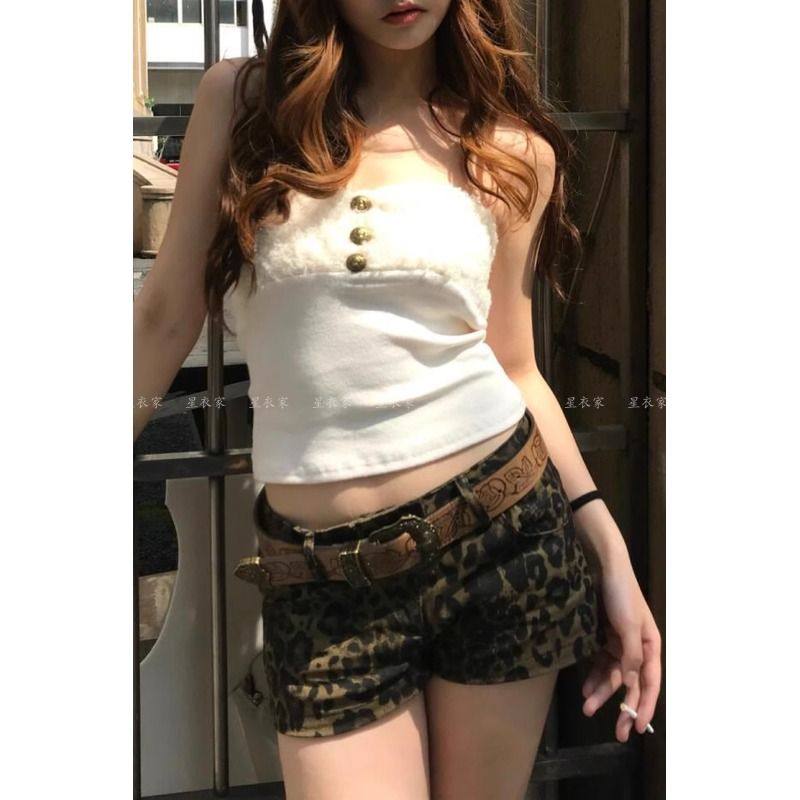 高街y2k辣妹风千禧豹纹牛