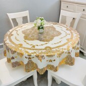 圆桌台布防水防烫免洗塑料PVC加厚大圆形桌布欧式 家用酒店圆桌布