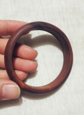 女士手镯手镯镯子圆条镯雷击枣木