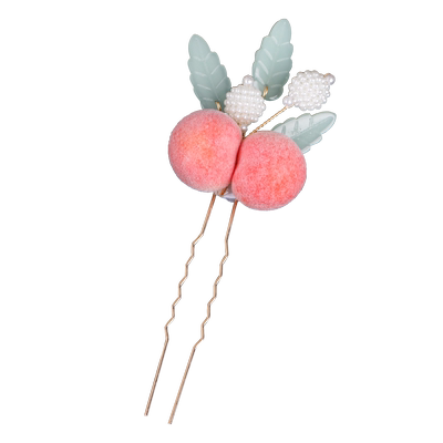 可爱桃子对夹发钗古风汉服配饰