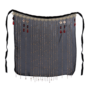 倾妃汉服面纱古风挂耳流苏面帘古装女侠黑色遮面防晒古典舞蹈面罩