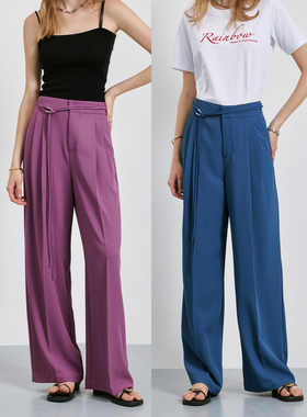 CLMX ji具腔调 打造TENTLEWOMAN感 百搭高腰垂感系带西装直筒裤