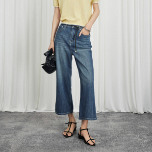 复古轻盈感八分直筒牛仔裤 再生纤维素纤维混纺面料 棉 CLMX
