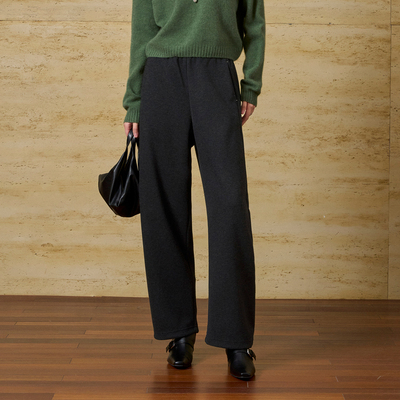 CLMX瘦腿显高窄脚阔腿裤悬垂柔软丝羊毛混纺针织双面布通勤休闲裤