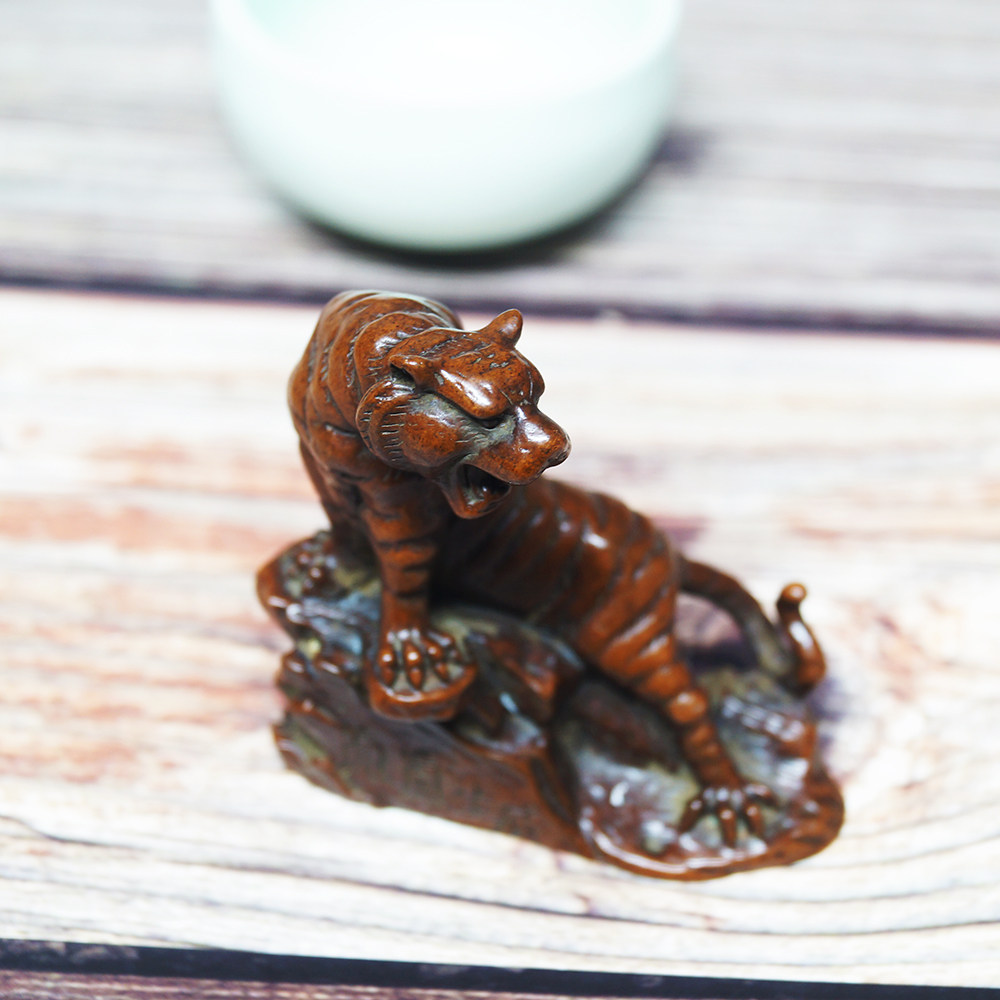 苏工手作实心铜虎啸文镇厂价茶宠