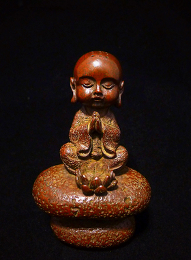 名家风小沙弥茶室书桌创意摆件